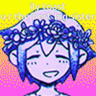 Cartoon Girl With Flower Crown