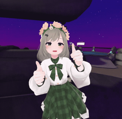 Cartoon Girl With Flower Crown Thumbs Up