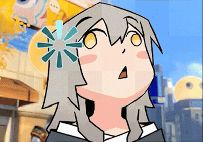 Cartoon Girl With Flower In Hair Looking Up GIF