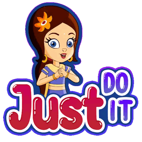 Cartoon Girl With Flower Next To Do Just It Sticker