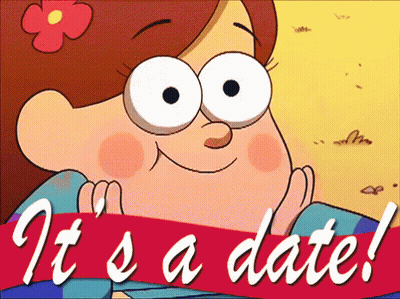 Cartoon Girl With Flower Saying It's A Date GIF