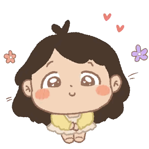 Cartoon Girl With Flowers And Hearts Sticker