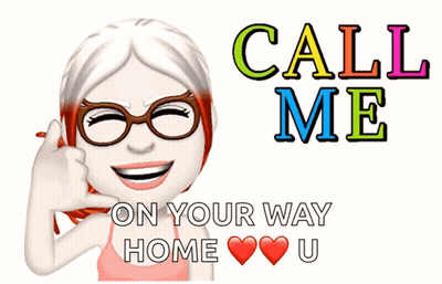 Cartoon Girl With Glasses Call Me On Your Way Home Love U GIF