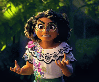 Cartoon Girl With Glasses Floral Shirt Funny Face GIF