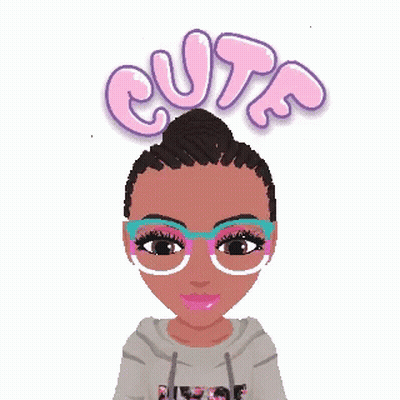 Cartoon Girl With Glasses Saying Cute GIF