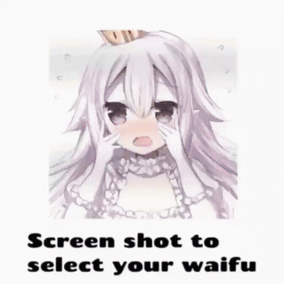 Cartoon Girl With Glasses Saying Screen Shot To Select Your Waifu GIF