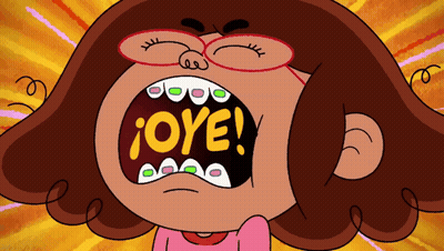 Cartoon Girl With Glasses Screaming Joye GIF