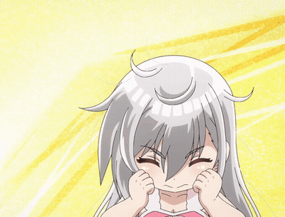 Cartoon Girl With Gray Hair And Red Eyes GIF