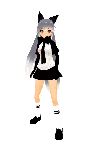 Cartoon Girl With Gray Hair And Red Eyes Sticker