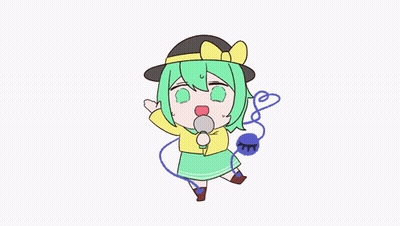 Cartoon Girl With Green Hair And Black Hat GIF