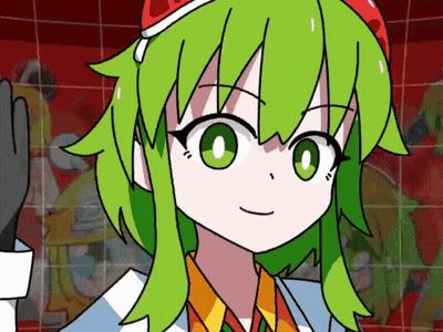 Cartoon Girl With Green Hair and Green Eyes