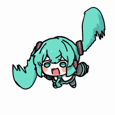 Cartoon Girl With Green Hair And Headphones GIF