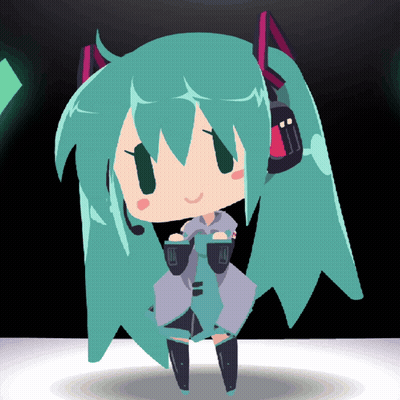 Cartoon Girl With Green Hair And Headphones GIF