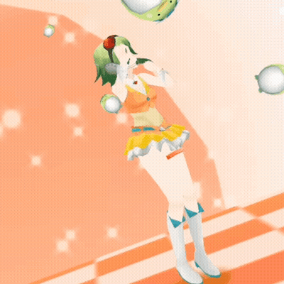 Cartoon Girl With Green Hair Standing In Front Of Wall GIF
