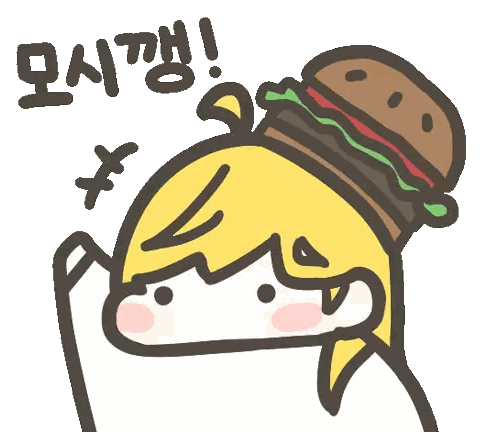 Cartoon Girl With Hamburger Head Sticker