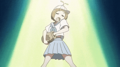 Cartoon Girl With Hat In Spotlight GIF