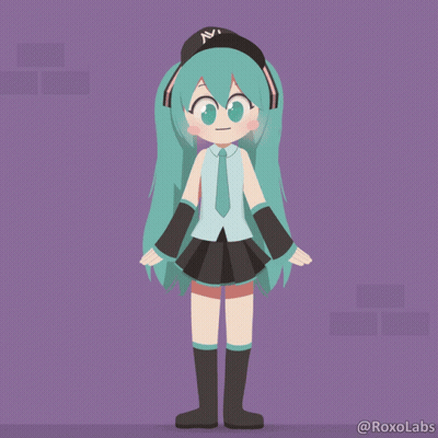Cartoon Girl With Headphones And NY Hat GIF