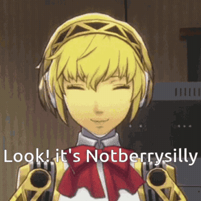 Cartoon Girl With Headphones And Red Bow Saying Look Its Not Berry Silly GIF