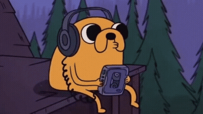 Cartoon Girl With Headphones Letter H GIF