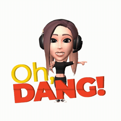 Cartoon Girl With Headphones Saying Oh Dang GIF