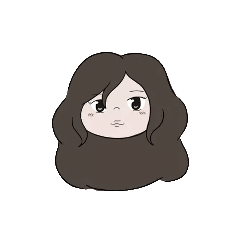 Cartoon Girl With Heart Hair Sticker