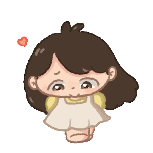 Cartoon Girl With Hearts Sticker