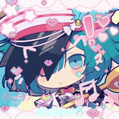 Cartoon Girl With Hearts And Music Notes GIF