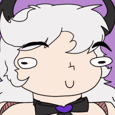 Cartoon Girl With Horns And Bow Tie Making Funny Face GIF