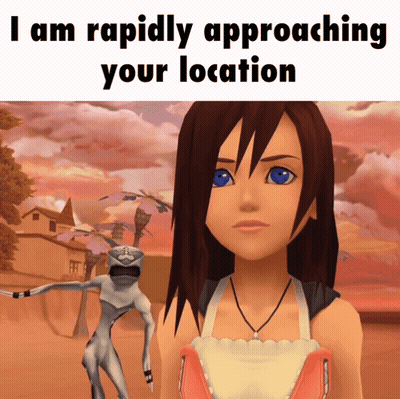 Cartoon Girl With I Am Rapidly Approaching Your Location GIF