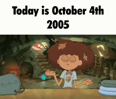 Cartoon Girl With Leaf On Head Today Is October 4Th 2005 GIF