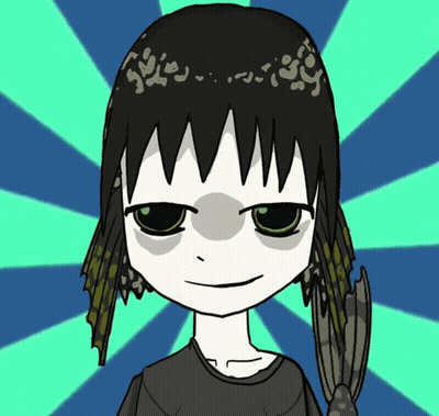 Cartoon Girl With Leopard Print Hair GIF
