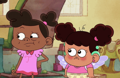 Cartoon Girl With Letter J On Chest GIF