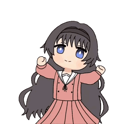 Cartoon Girl With Long Hair And Blue Eyes Sticker