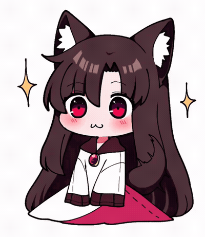 Cartoon Girl With Long Hair And Cat Ears GIF