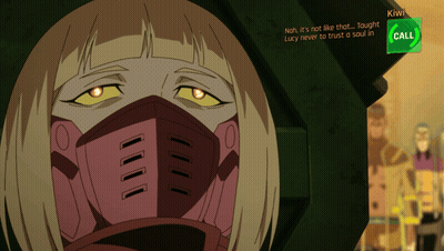 Cartoon Girl With Mask And Call Button GIF