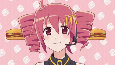 Cartoon Girl With McDonald's Logo On Head GIF