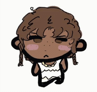 Cartoon Girl With Necklace And Braids GIF