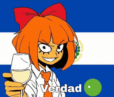 Cartoon Girl With Orange Hair Holding Wine In Front Of Flag Saying Verdade GIF