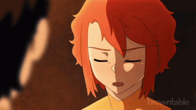 Cartoon Girl With Orange Hair Saying Browntable GIF