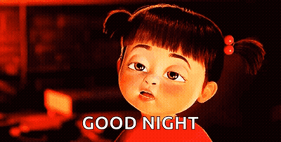Cartoon Girl With Pigtails Saying Good Night GIF