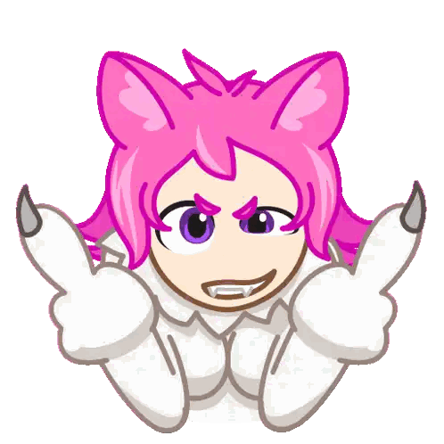 Cartoon Girl With Pink Hair Sticker