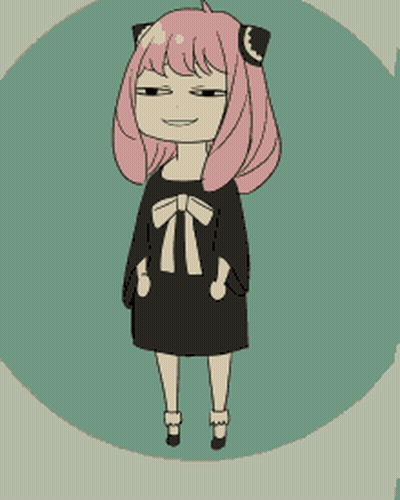 Cartoon Girl With Pink Hair And Bow GIF