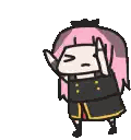 Cartoon Girl With Pink Hair And Crown Sticker