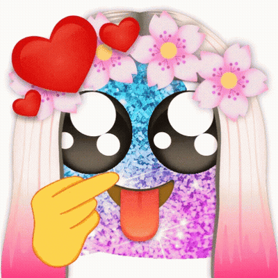 Cartoon Girl With Pink Hair And Flowers GIF