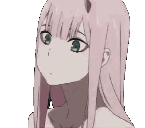 Cartoon Girl With Pink Hair And Green Eyes Sticker
