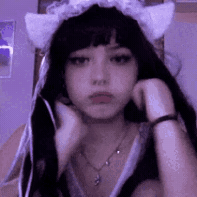Cartoon Girl With Pink Hair And Horns GIF
