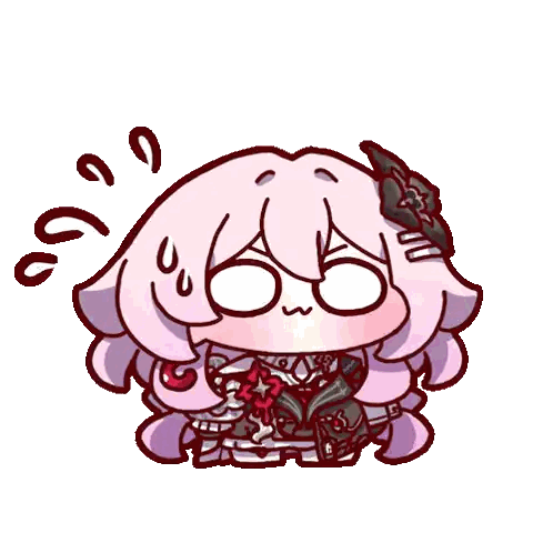 Cartoon Girl With Pink Hair And Red Flower Sticker