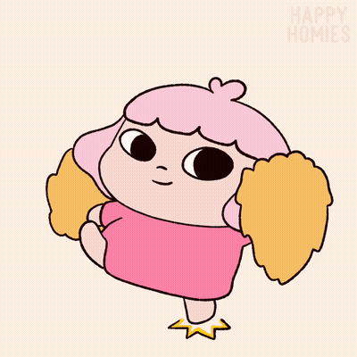 Cartoon Girl With Pink Hair Happy Homies GIF