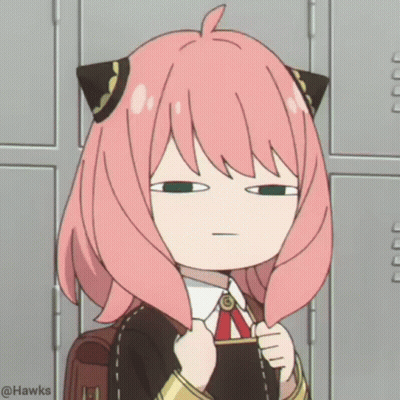 Cartoon Girl With Pink Hair Making Funny Face #Hawks GIF