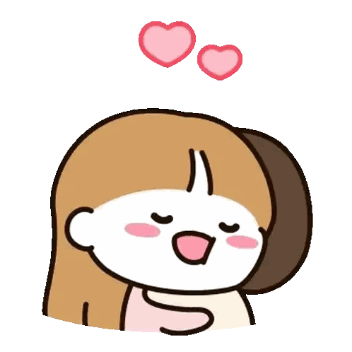 Cartoon Girl With Pink Hearts Sticker